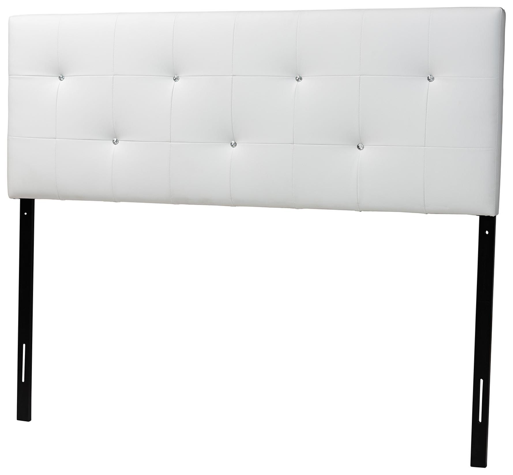 Baxton Studio Kirchem White Faux Leather Headboard