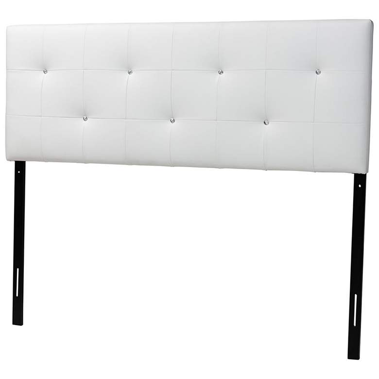 Image 1 Baxton Studio Kirchem White Faux Leather Queen Headboard