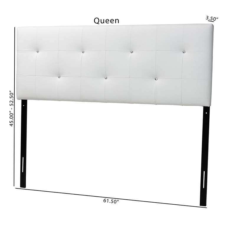 Image 5 Baxton Studio Kirchem White Faux Leather Queen Headboard more views