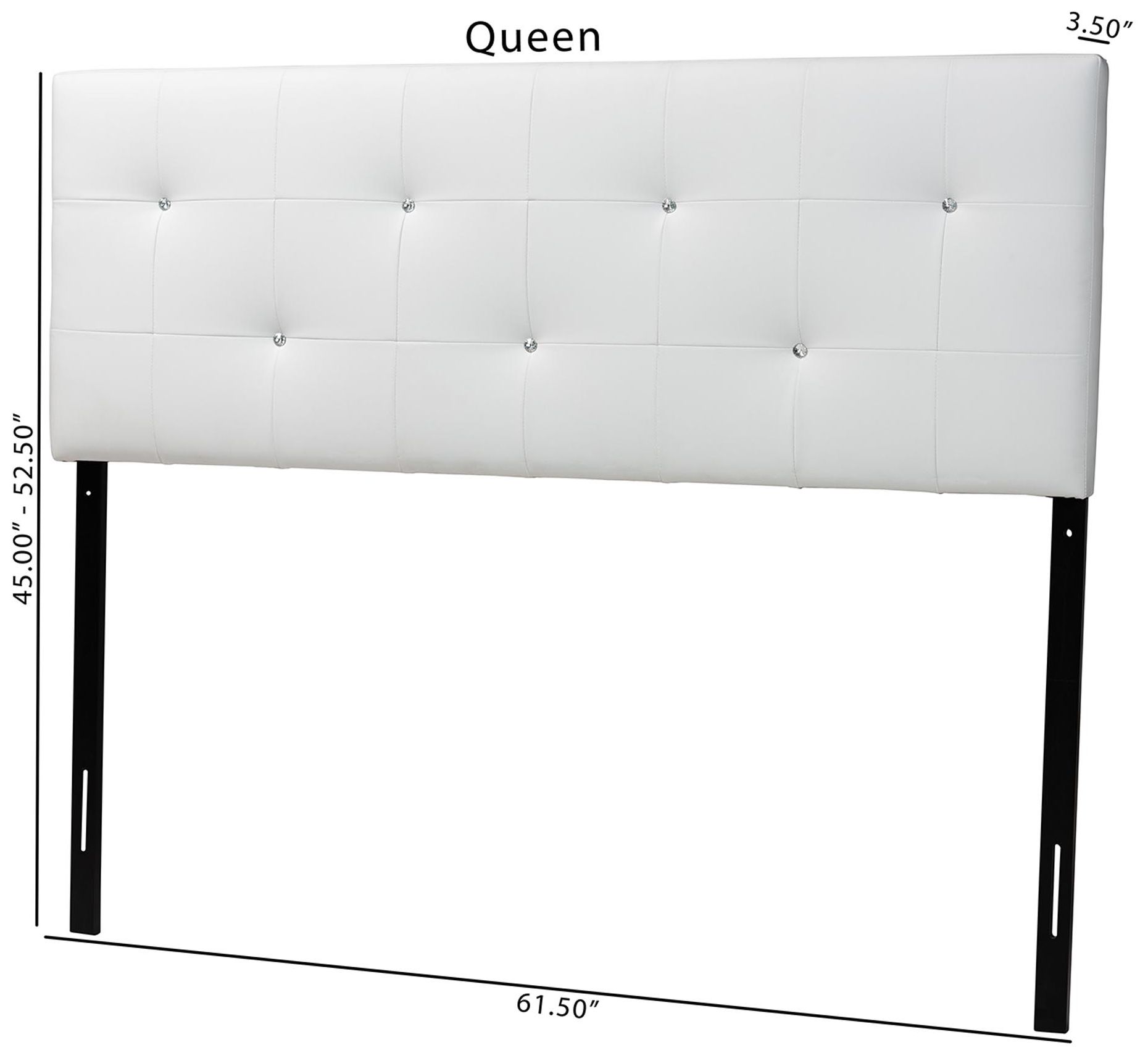 Image 7 Baxton Studio Kirchem White Faux Leather Queen Headboard more views
