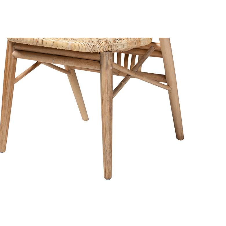Image 3 Baxton Studio Kobe Natural Brown Wood Rattan Dining Chair more views