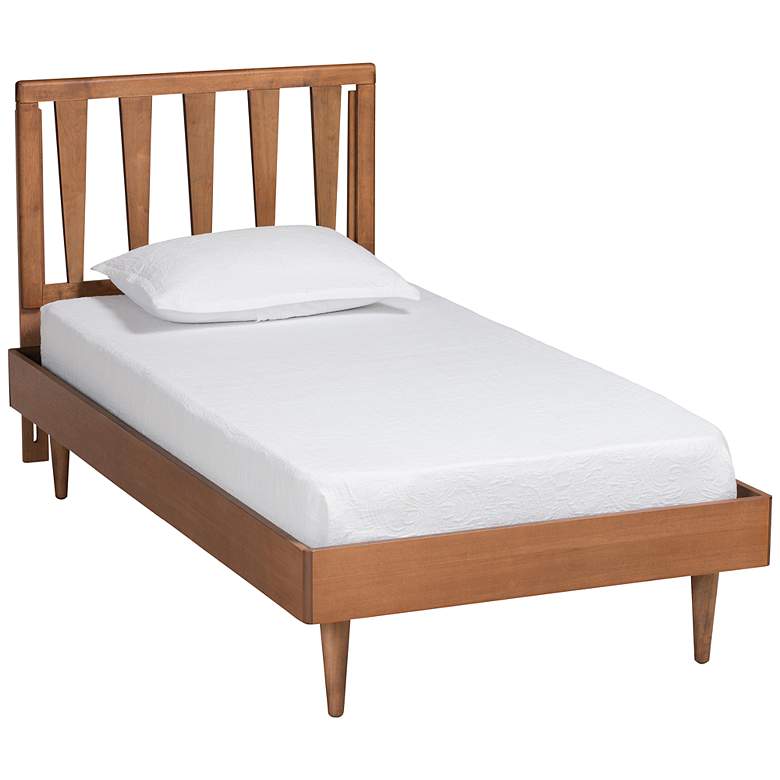 Image 2 Baxton Studio Kuro Walnut Brown Wood Twin Size Platform Bed