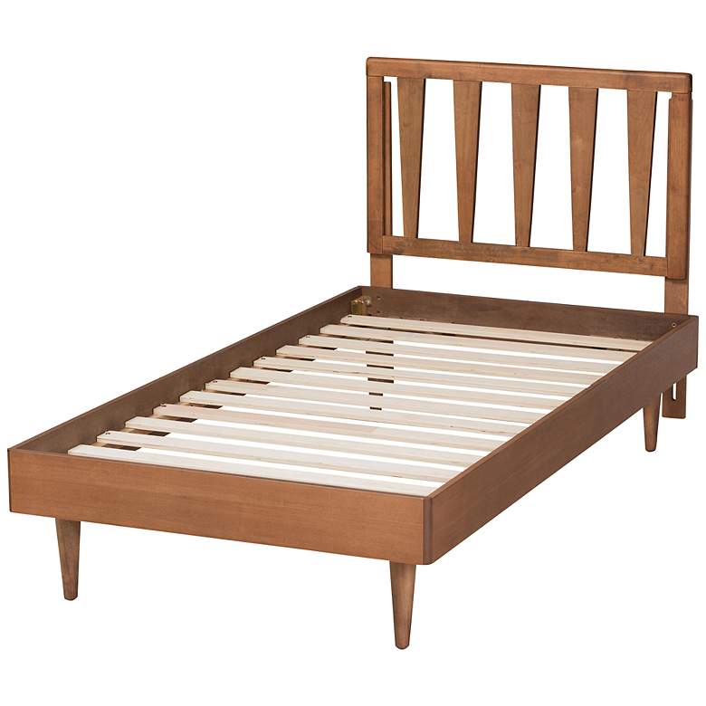 Image 6 Baxton Studio Kuro Walnut Brown Wood Twin Size Platform Bed more views