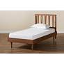 Baxton Studio Kuro Walnut Brown Wood Twin Size Platform Bed in scene