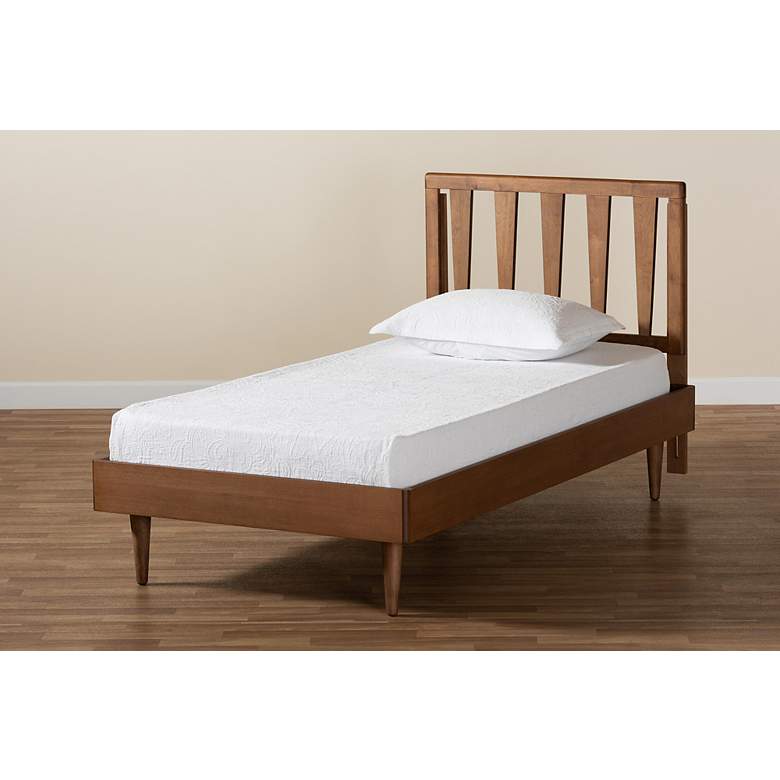 Image 7 Baxton Studio Kuro Walnut Brown Wood Twin Size Platform Bed more views