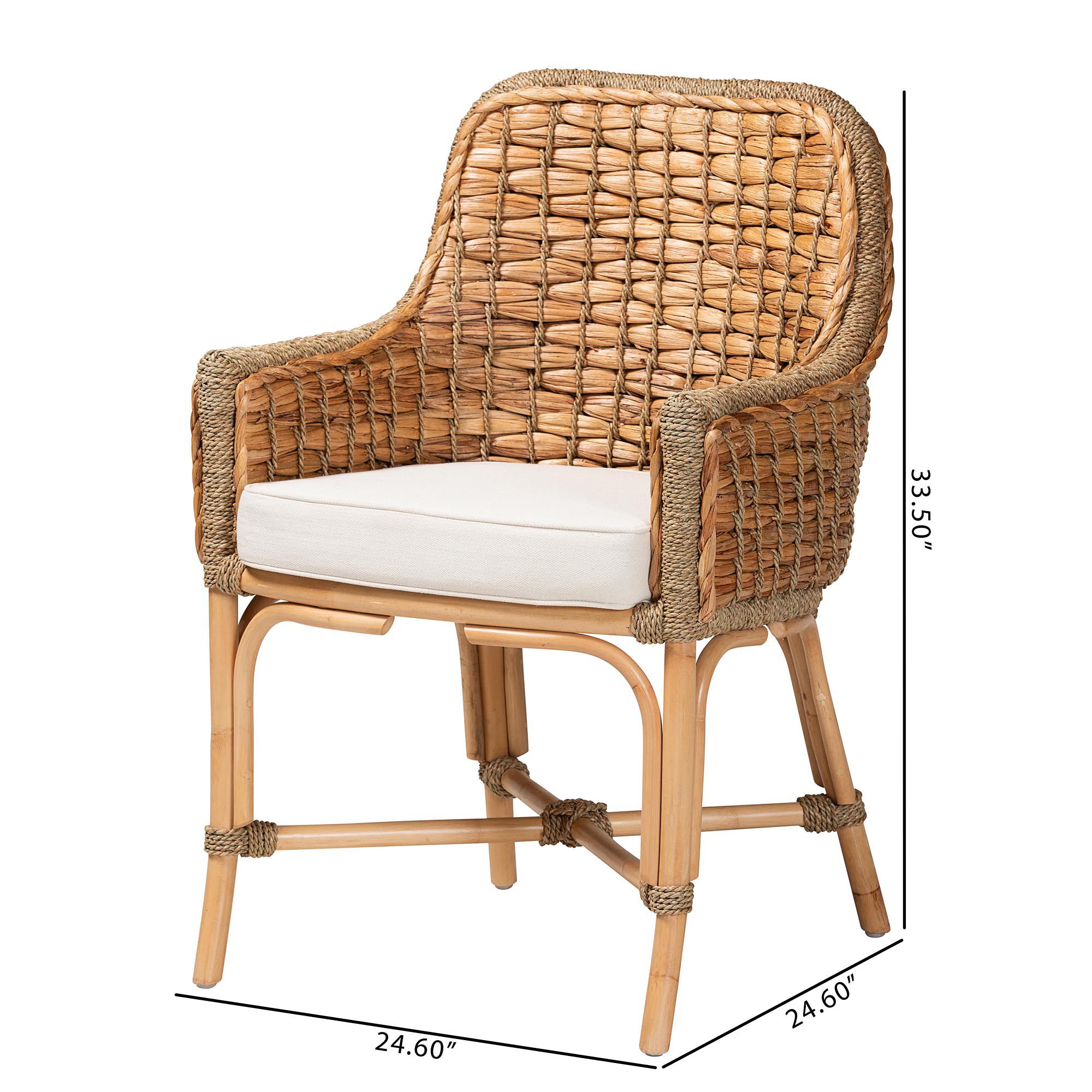 Baxton Studio Kyle Natural Brown Dining Armchair