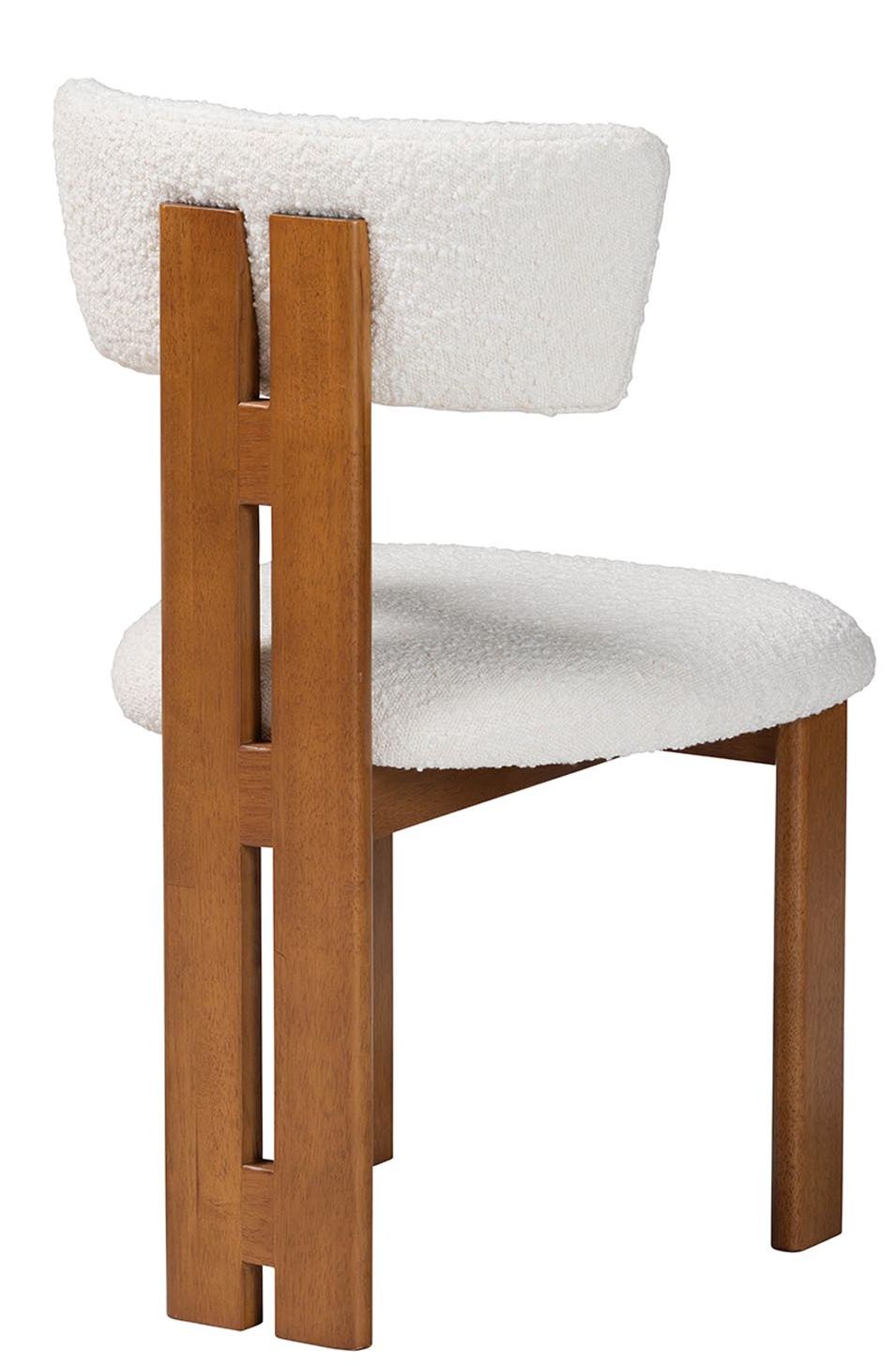 Image 2 Baxton Studio Kyren Modern Cream Boucle 2-Piece Dining Chair Set more views