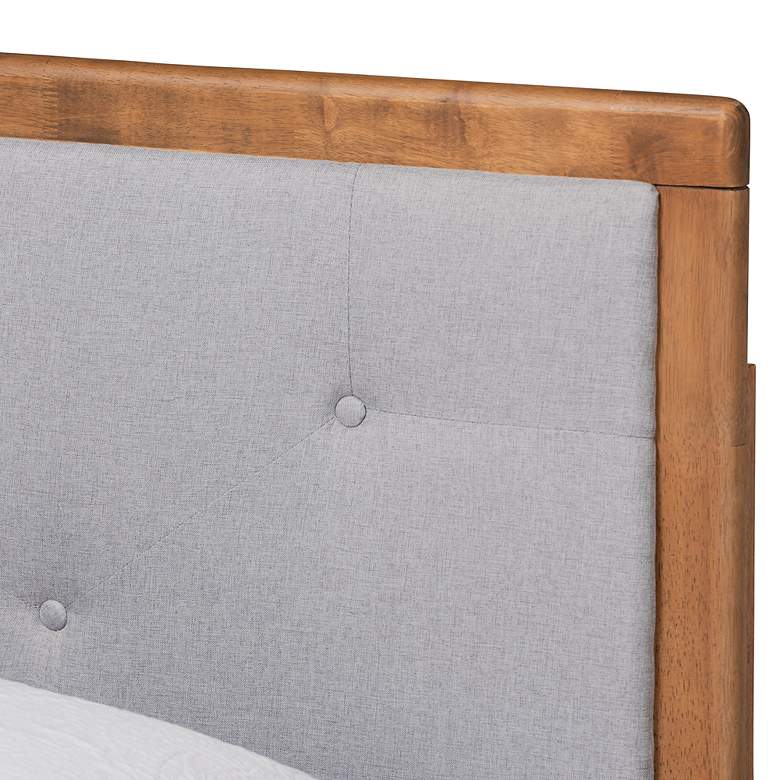 Image 3 Baxton Studio Laima Light Gray Fabric Twin Size Platform Bed more views