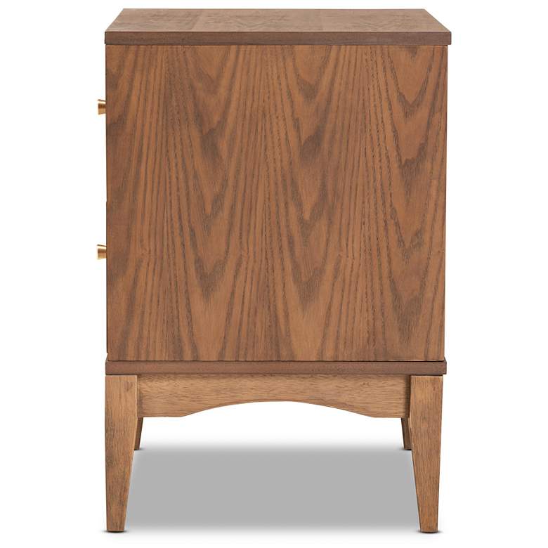 Image 5 Baxton Studio Landis Ash Walnut Finished Wood 2-Drawer Nightstand more views
