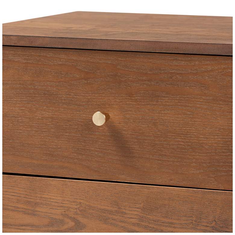 Image 6 Baxton Studio Landis Ash Walnut Finished Wood 2-Drawer Nightstand more views