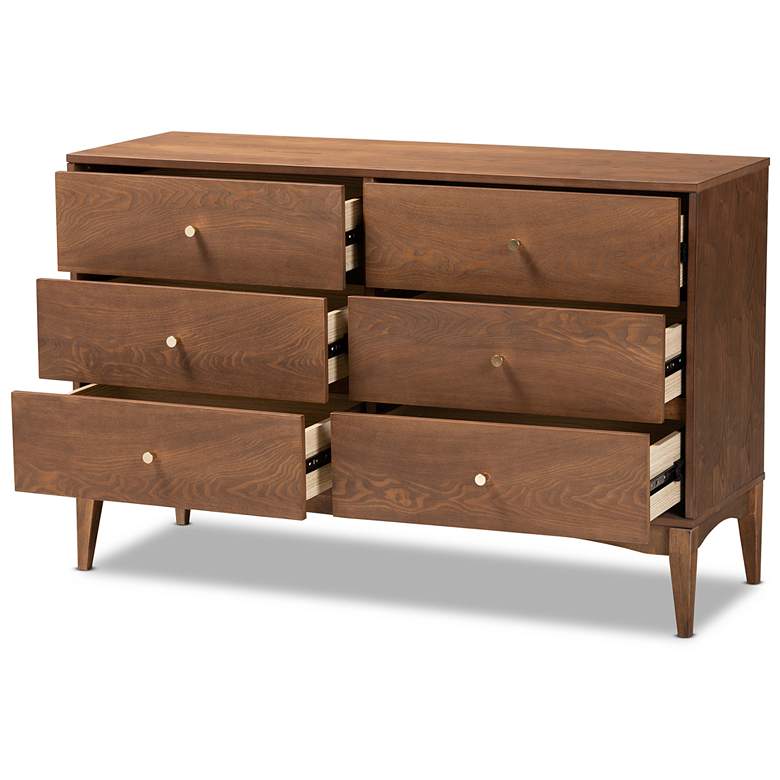 Image 3 Baxton Studio Landis Ash Walnut Finished Wood 6-Drawer Dresser more views