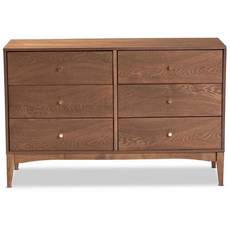 Image 4 Baxton Studio Landis Ash Walnut Finished Wood 6-Drawer Dresser more views