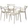 Baxton Studio Landry Beige Stackable Dining Chairs Set of 4