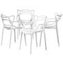 Baxton Studio Landry White Stackable Dining Chairs Set of 4 in scene