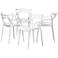 Baxton Studio Landry White Stackable Dining Chairs Set of 4