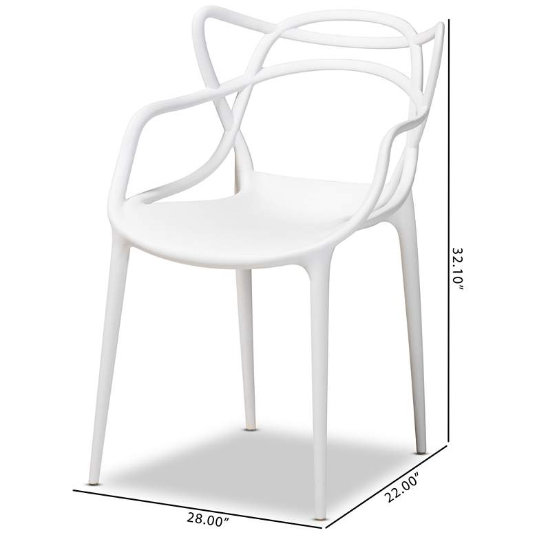 Image 6 Baxton Studio Landry White Stackable Dining Chairs Set of 4 more views