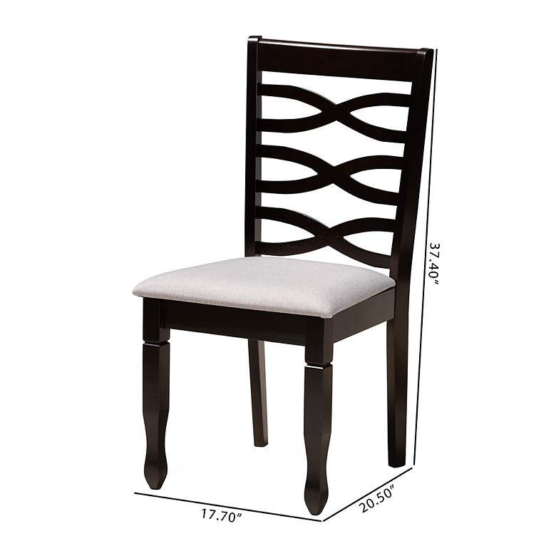 Image 3 Baxton Studio Lanier Grey Fabric Upholstered Wood 2-Piece Dining Chair Set more views