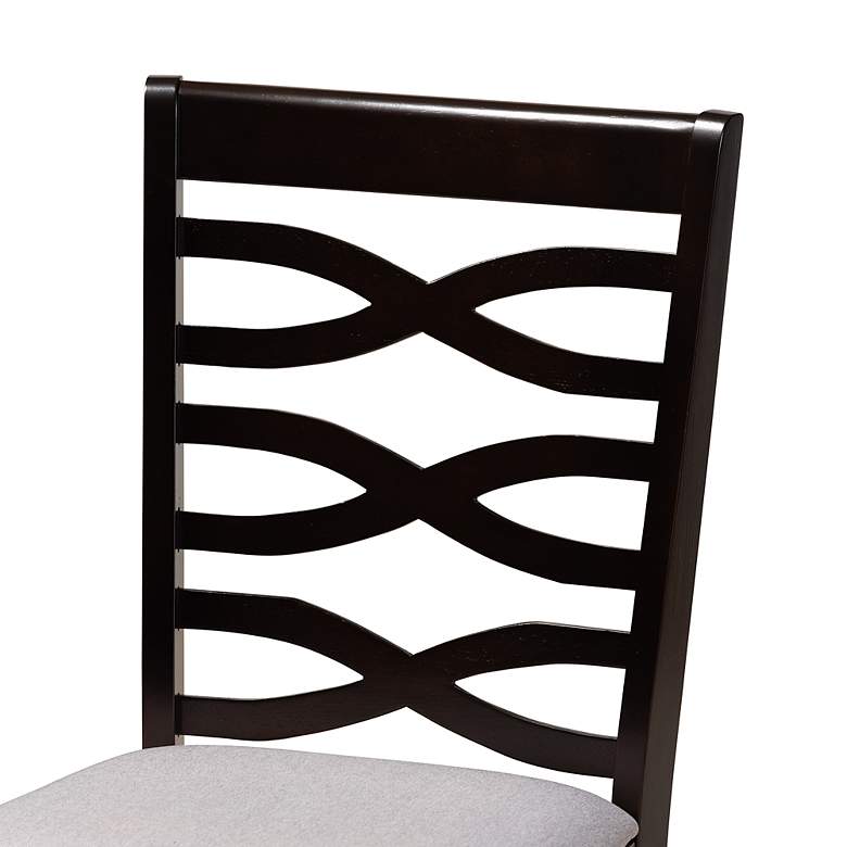 Image 6 Baxton Studio Lanier Grey Fabric Upholstered Wood 2-Piece Dining Chair Set more views