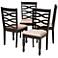 Baxton Studio Lanier Sand Fabric Upholstered Wood Dining Chair