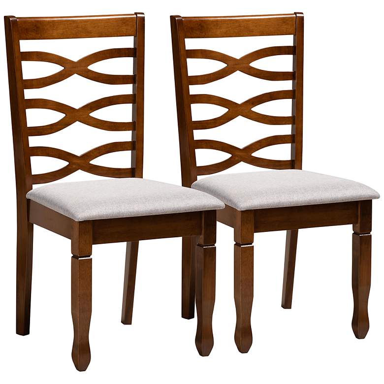Image 2 Baxton Studio Lanier Walnut Brown Dining Chairs Set of 2