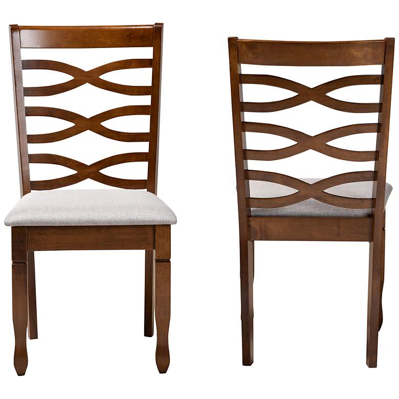 Image 7 Baxton Studio Lanier Walnut Brown Dining Chairs Set of 2 more views