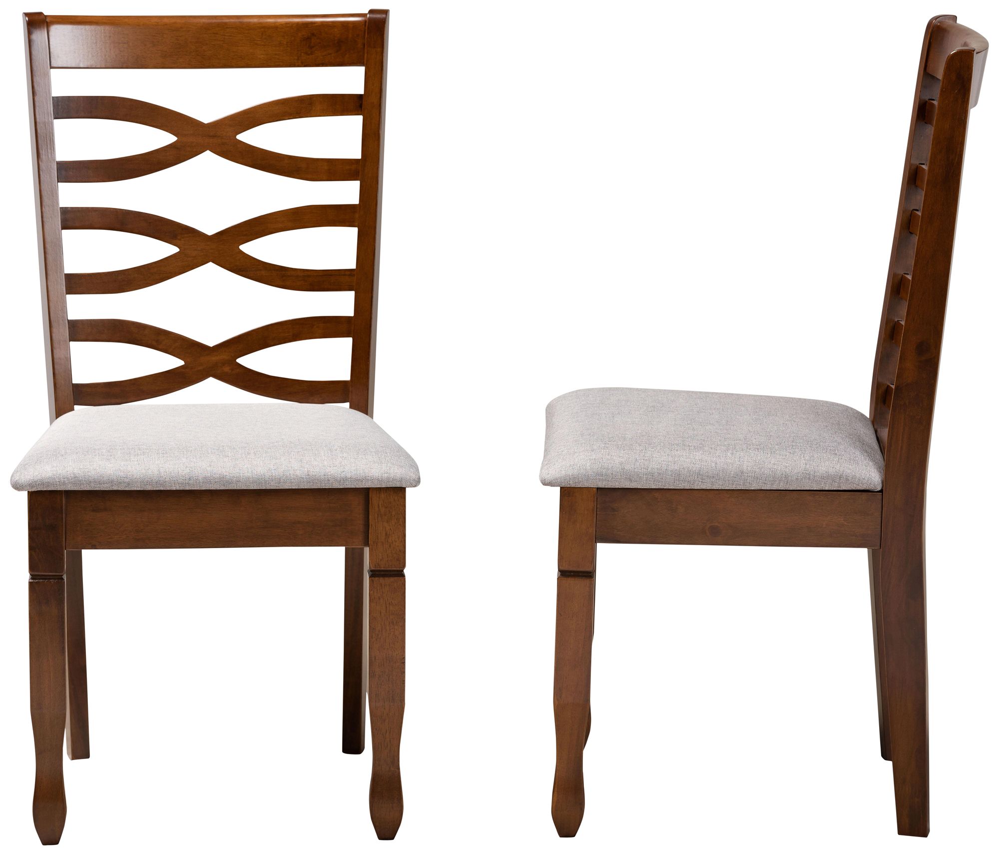 Baxton Studio Lanier Walnut Brown Dining Chairs Set of 2