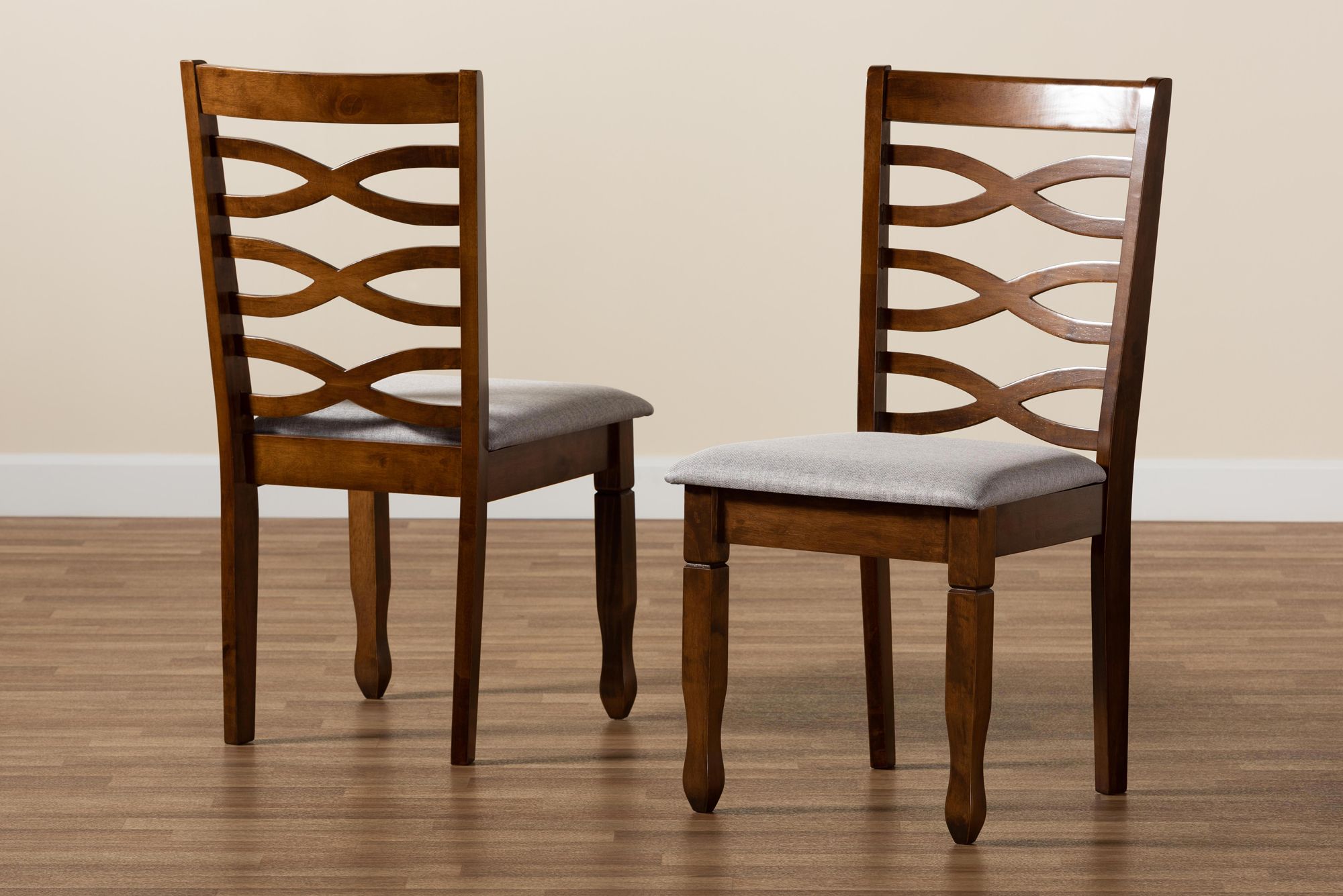 Baxton Studio Lanier Walnut Brown Dining Chairs Set of 2
