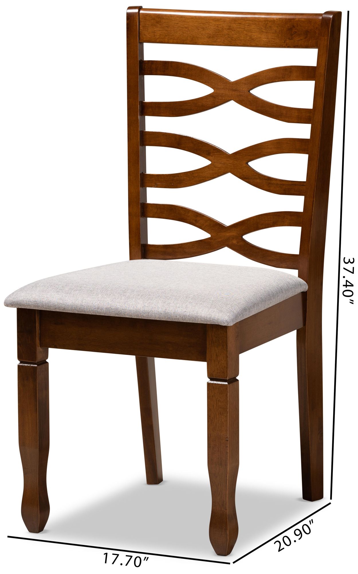 Baxton Studio Lanier Walnut Brown Dining Chairs Set of 2