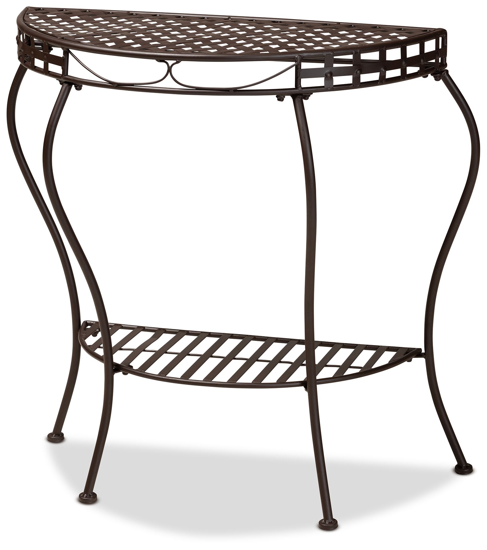 Image 2 Baxton Studio Laraine Brown Metal Outdoor Console Table