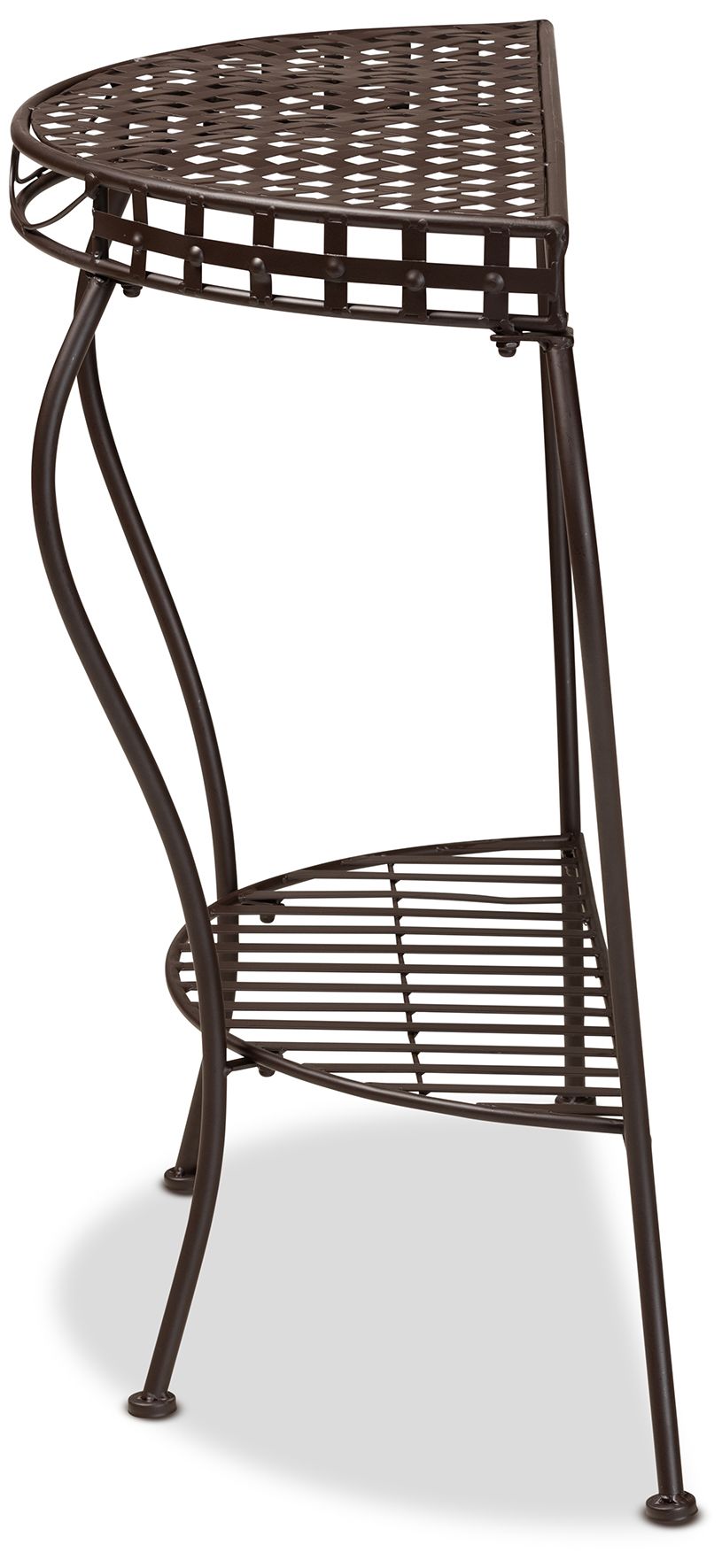 Image 6 Baxton Studio Laraine Brown Metal Outdoor Console Table more views