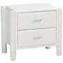 Baxton Studio Laria Modern White Teddy-Bear Fabric 2-Drawer Nightstand