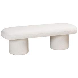Image1 of Baxton Studio Laria Modern White Teddy-Bear Fabric Accent Bench