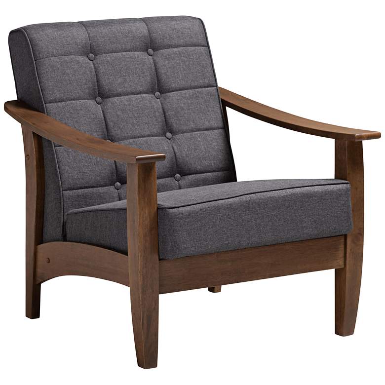 Image 2 Baxton Studio Larsen Gray Fabric Tufted Lounge Chair