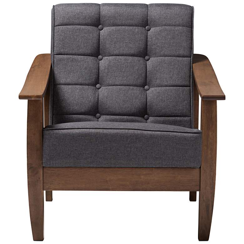 Image 5 Baxton Studio Larsen Gray Fabric Tufted Lounge Chair more views