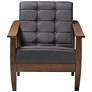 Baxton Studio Larsen Gray Fabric Tufted Lounge Chair
