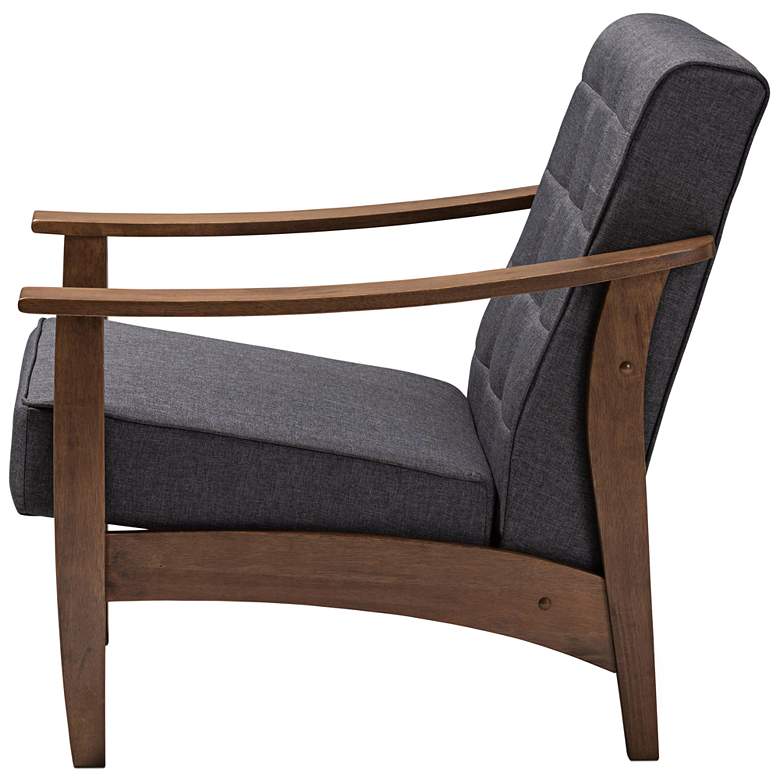 Image 6 Baxton Studio Larsen Gray Fabric Tufted Lounge Chair more views