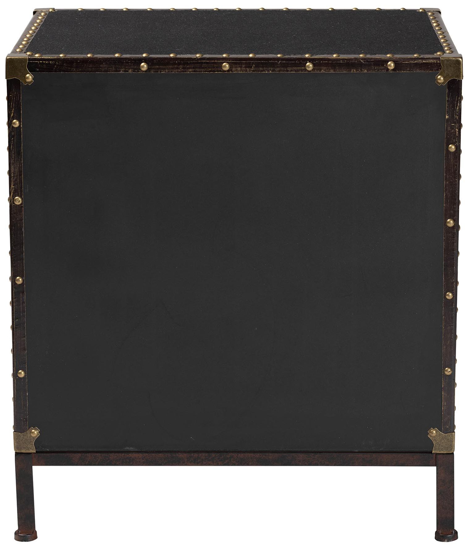 Image 6 Baxton Studio Laura Vintage Black Canvas 2 Drawer End Table Trunk more views