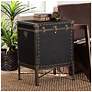 3_Baxton Studio Laura Vintage Black Canvas Lift Top Trunk End Table more views
