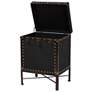 4_Baxton Studio Laura Vintage Black Canvas Lift Top Trunk End Table more views