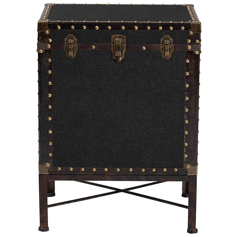 Image 5 Baxton Studio Laura Vintage Black Canvas Lift Top Trunk End Table more views