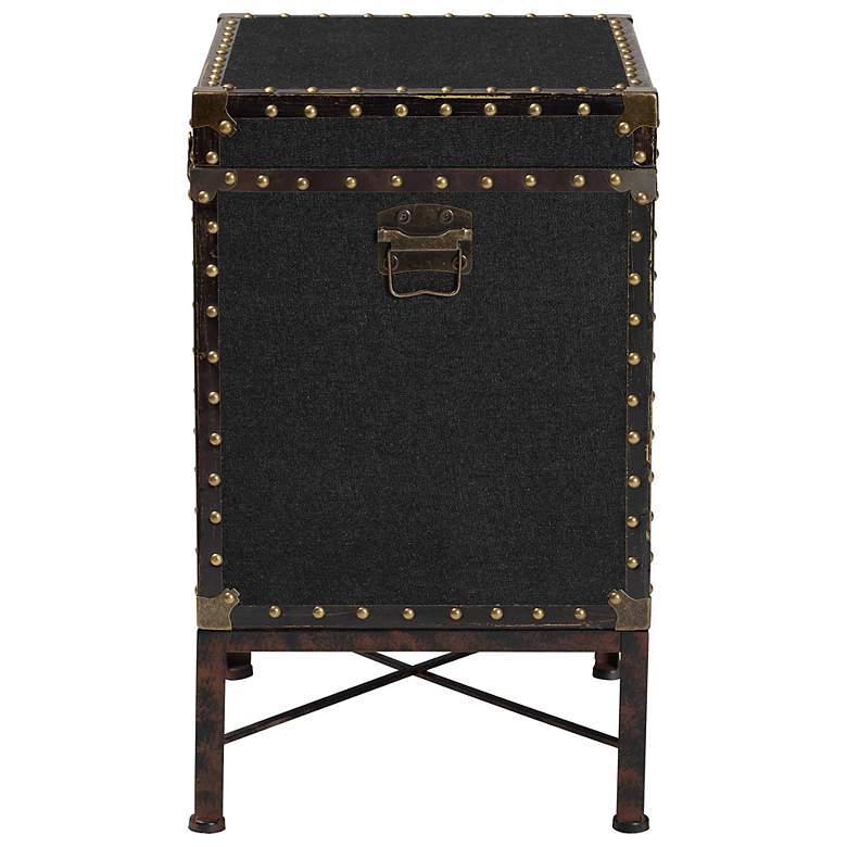 Image 6 Baxton Studio Laura Vintage Black Canvas Lift Top Trunk End Table more views