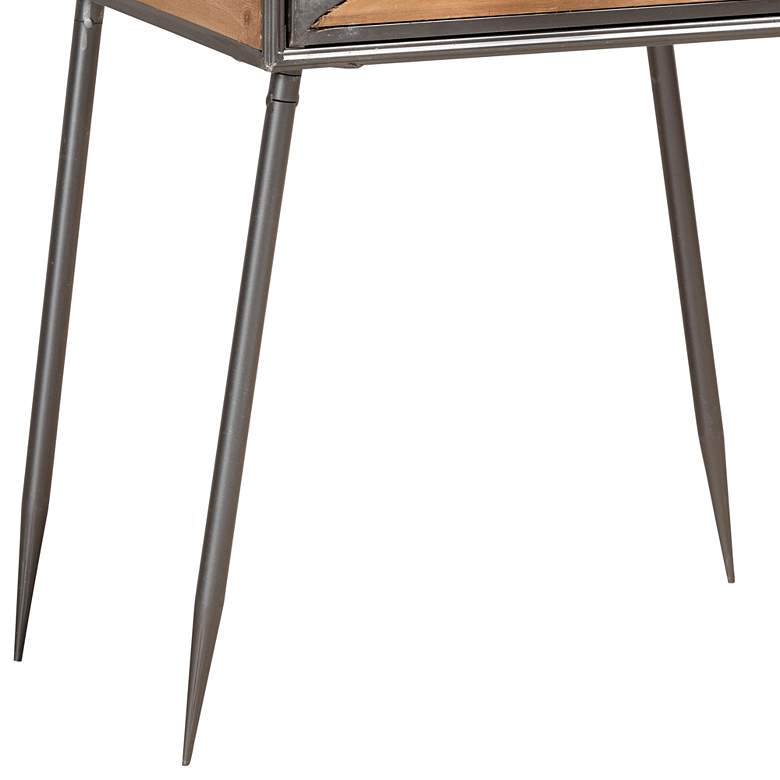 Image 3 Baxton Studio Laurel Gray and Brown 1-Drawer Nightstand more views