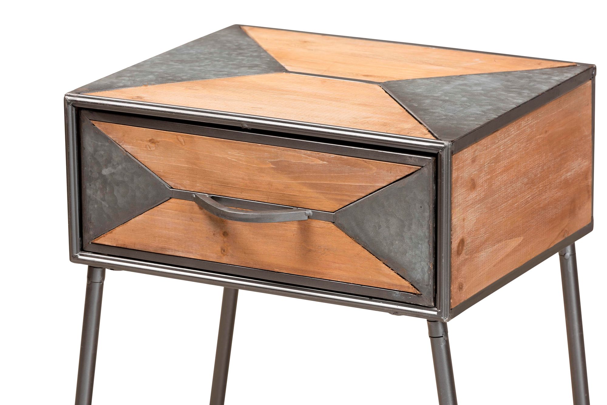 Image 2 Baxton Studio Laurel Gray and Brown 1-Drawer Nightstands Set of 2 more views