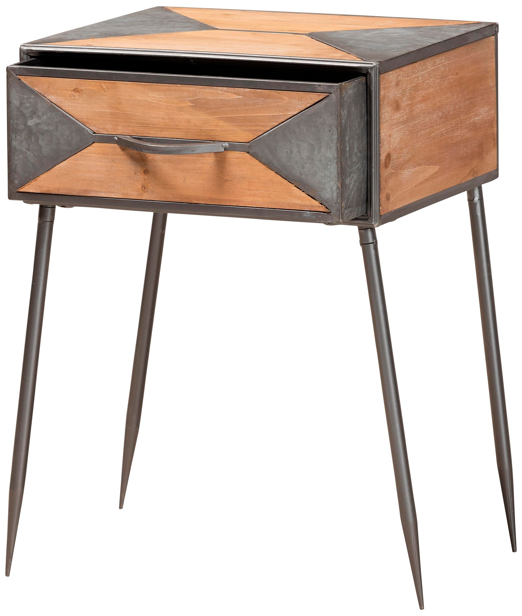 Image 4 Baxton Studio Laurel Gray and Brown 1-Drawer Nightstands Set of 2 more views