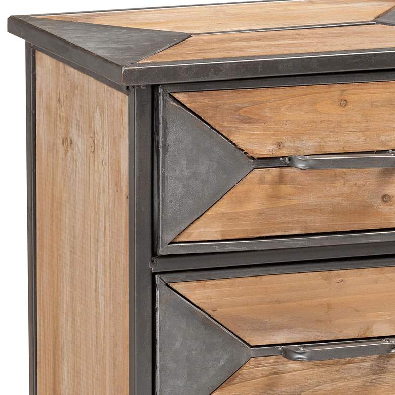 Image 2 Baxton Studio Laurel Gray and Brown 3-Drawer Nightstand more views