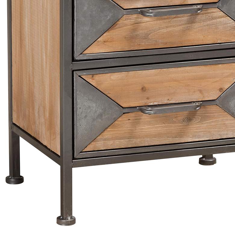 Image 3 Baxton Studio Laurel Gray and Brown 3-Drawer Nightstand more views