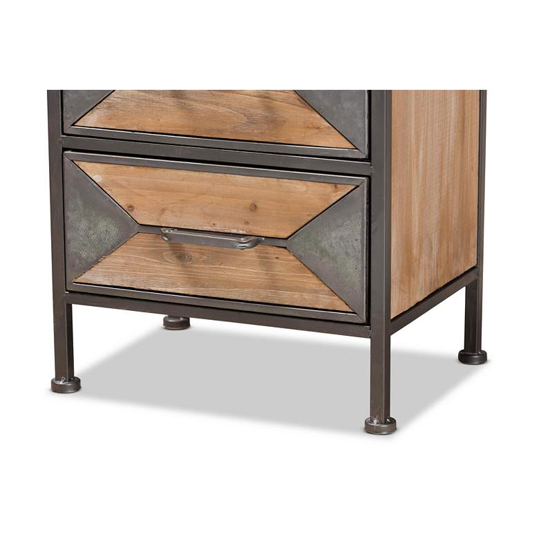 Image 4 Baxton Studio Laurel Gray and Brown 3-Drawer Nightstand more views