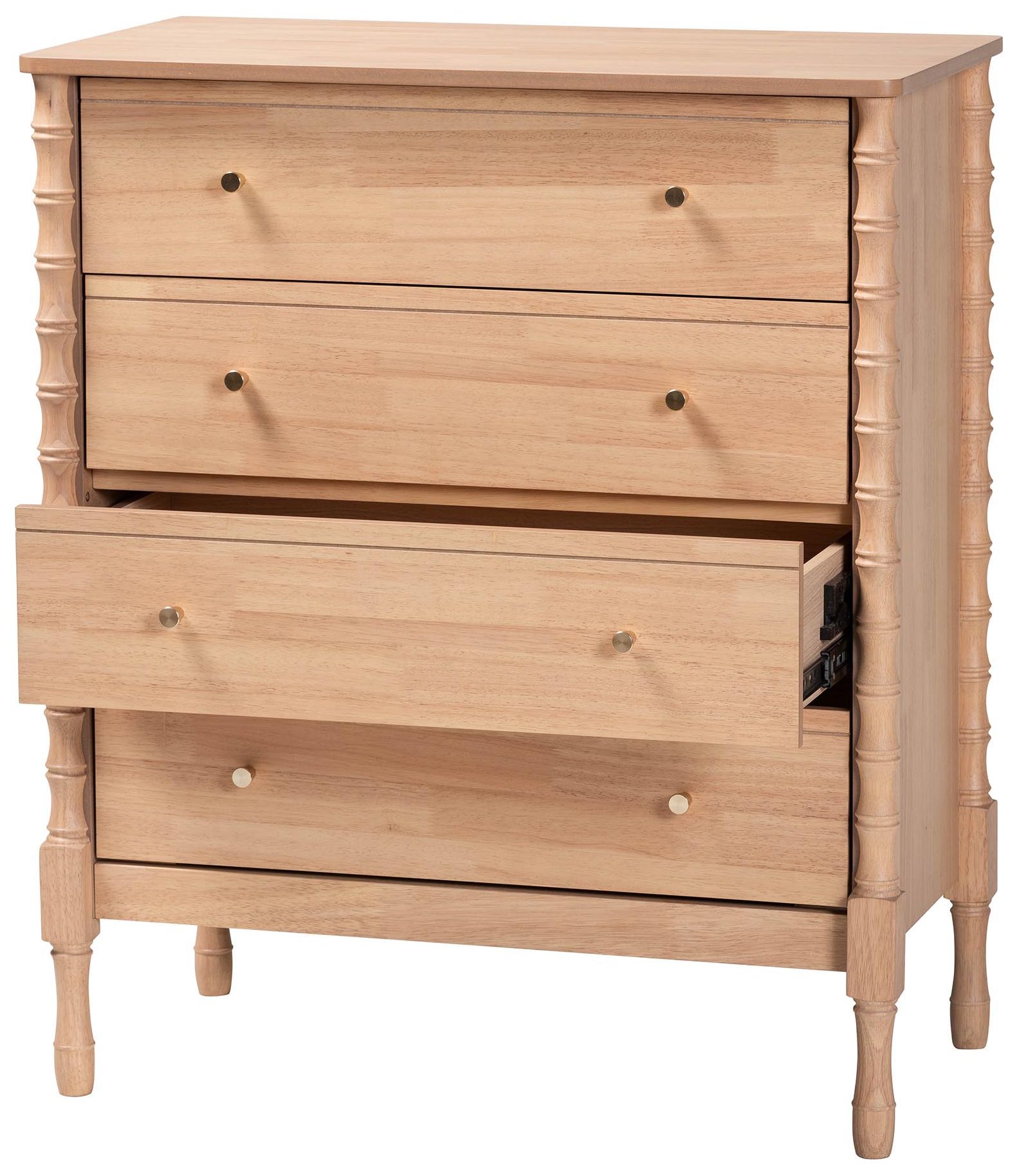 Image 3 Baxton Studio Laurent Chest - 4-Drawer Bedroom Organizer with Turned Legs more views