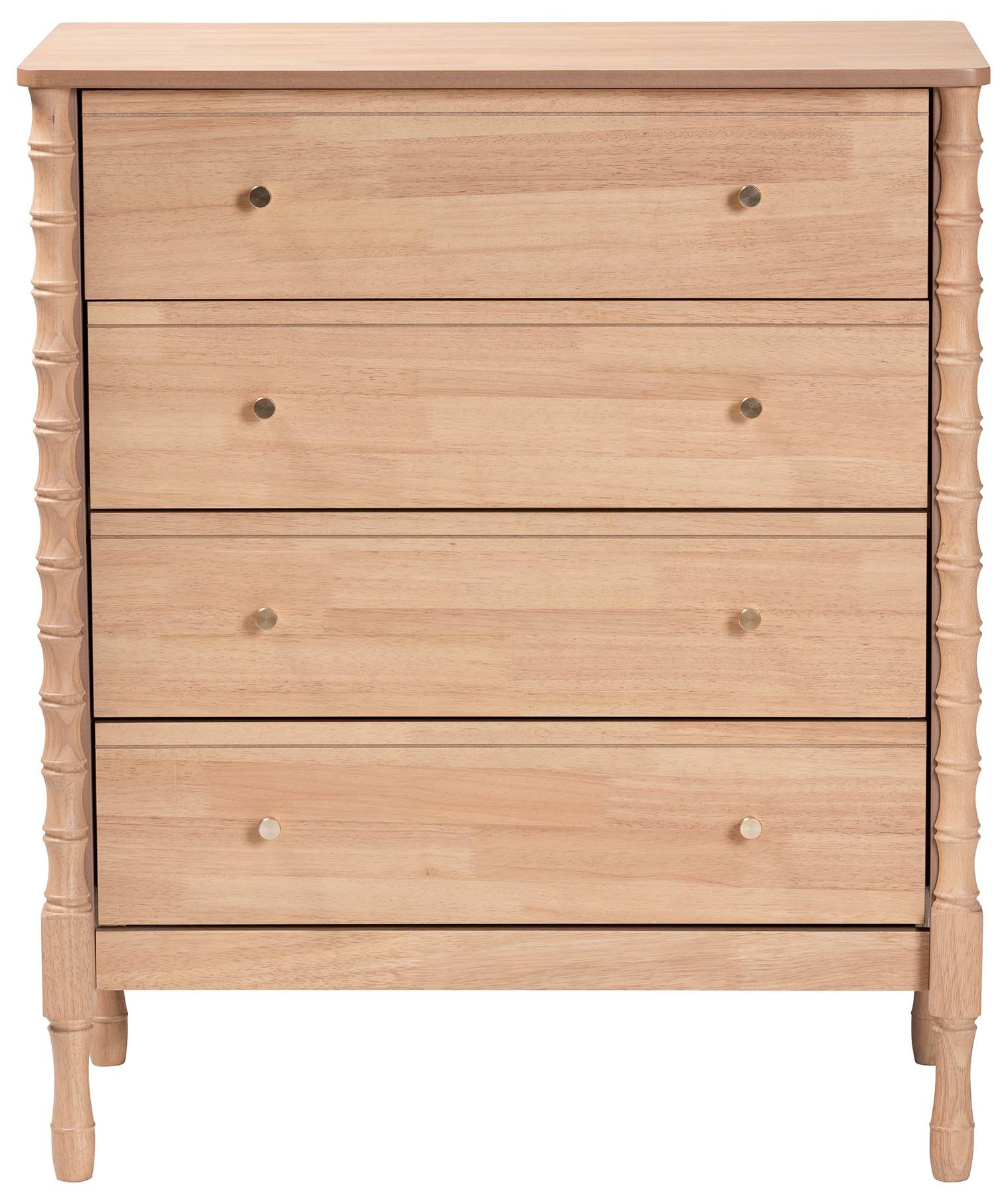 Image 5 Baxton Studio Laurent Chest - 4-Drawer Bedroom Organizer with Turned Legs more views