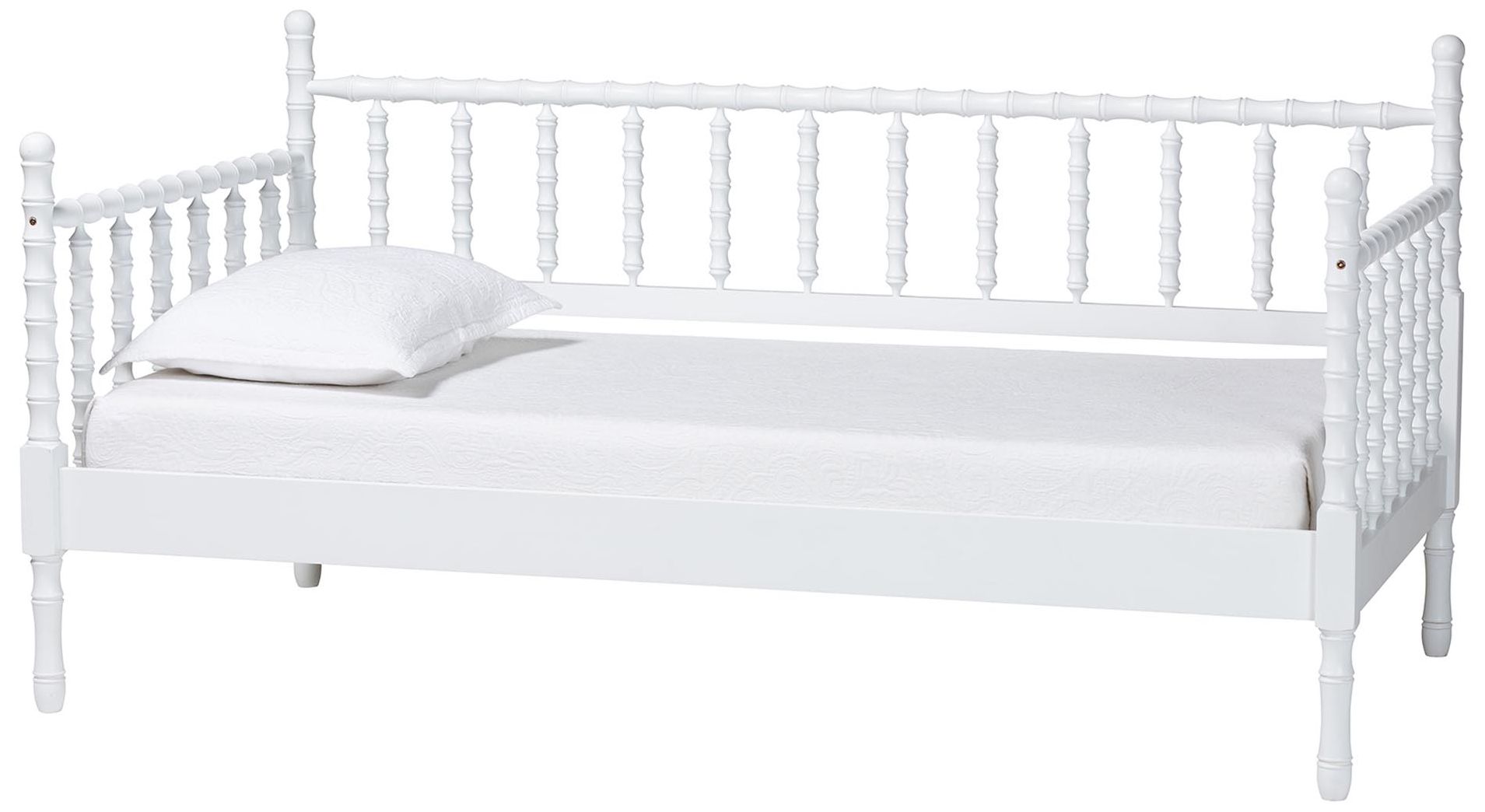 Image 2 Baxton Studio Laurent Daybed - Spindle Platform Bed Frame, Twin, White